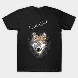 Wolf. Wild Soul. Magical time. T-Shirt